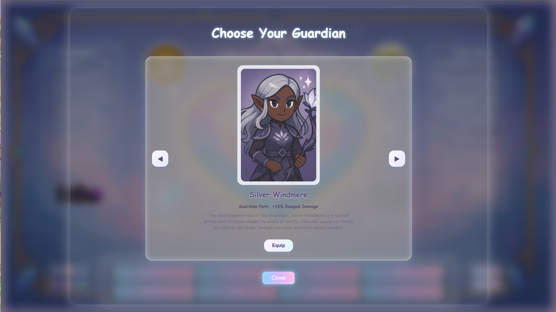 Guardian skins screen screenshot